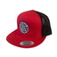 THIGHBRUSH® BEARD RIDING COMPANY - Trucker Snapback Hat - Red and Black - Flat Bill