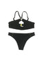 THIGHBRUSH® SWIM - Women's Bikini Separates - Black with Gold