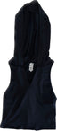 THIGHBRUSH® - Women's Slashed Back Cropped Hooded Top - Black