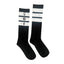 THIGHBRUSH® - Knee Hi Socks - Triple Striped Top - Black