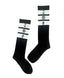 THIGHBRUSH® - Knee Hi Socks - Triple Striped Top - Black