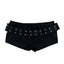 THIGHBRUSH® - Women's Grommet Belted Booty Shorts - Black