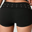 THIGHBRUSH® - Women's Grommet Belted Booty Shorts - Black