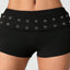 THIGHBRUSH® - Women's Grommet Belted Booty Shorts - Black