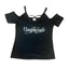 THIGHBRUSH® “OUTLAW" - Women's Cold Shoulder Top - Black