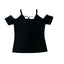 THIGHBRUSH® “OUTLAW" - Women's Cold Shoulder Top - Black