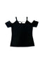 THIGHBRUSH® “OUTLAW" - Women's Cold Shoulder Top - Black