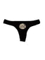 THIGHBRUSH® BEARD RIDING COMPANY - Women's Thong Underwear - Black with Gold