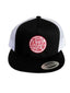 THIGHBRUSH® BEARD RIDING COMPANY - Trucker Snapback Hat - Black and White - Flat Bill - Pink